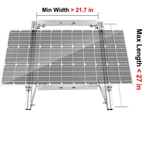 Heavy Rugged Solar Panel Pole Mount For Off Grid Living complete free standing hardware rack dimensions shown for 50W solar use.