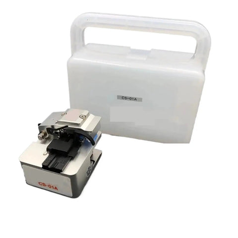 Fiber Cleaver Pro Grade Optical Fiber Cutter with Precision Blade beside carrying case