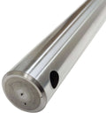 Close-up of steel line bore bar end with side hole for portable line boring machine