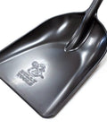 Close-up of the black Poly Snow Scoop Shovel For Quick Winter Cleanup, Heavy Duty Lightweight Plastic Snow Shovel, featuring the scoop head.