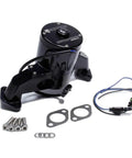 Killer High Flow Billet Electric Water Pump For Big Block Chevy BBC Engines Black Finish with attached wiring and hardware.