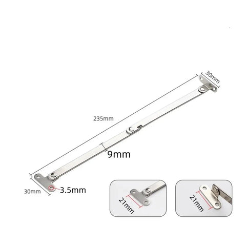 2 Piece Set Heavy Duty Stainless Steel Cabinet Door Lift Up Stay Hinge With Soft Close dimensions in millimeters