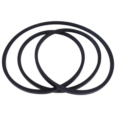 Upgrade Your Lawn Equipment With This Top Tuff Idler Pulley And Drive Belt Kit For 105 108 115 Models GX20006 Replacing GX20286 And GX20287, black rubber drive belts.