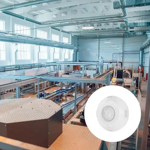 Twist To Lock Motion Sensor With Photocell And PIR Detection For Lithonia Lighting Compact Pro Luminaires in industrial setting.