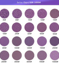 Grits Chart with various purple sanding disc samples ranging from 60# to 10000# for sanding applications.
