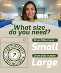 Massive Laundry Day Game Changer Large Collapsible Hamper With Instant Pop Up Frame Heavy Duty Basket For Washer And Dryer Spaces Quick Snap Fold Flat Storage, instructional image showing size options for laundry drum.