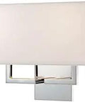Two-Light Chrome Wall Sconce With Off White Glass, Clean Sleek Indoor Lighting Fixture For Hallways And Living Rooms, Dimmable