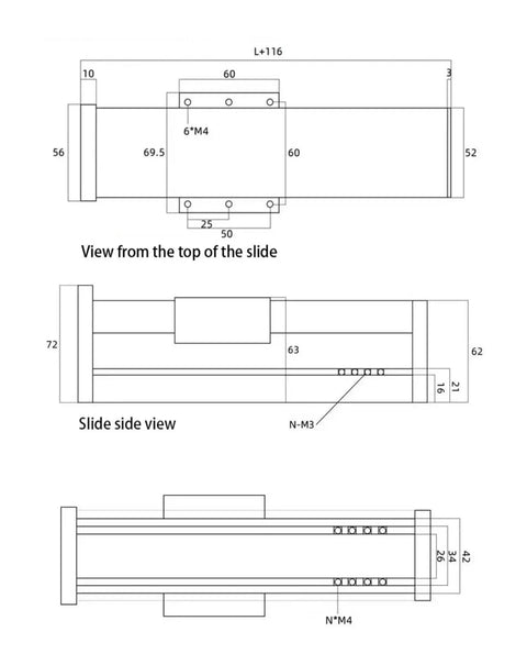 Beefed Up CNC Linear Guide Replacement Module With 57 Stepper Motor And Enclosed Ball Screw Actuator For Smooth Precise Motion In Rugged Industrial Production Today, dimensioned slide drawings