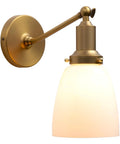 Industrial Vintage Slope Pole Wall Mount Sconce With 5.5 Inch Oval Milk White Glass Shade Retro Vibe Antique Style Wall Lamp Fixture E26 Base Dimmable 60W Max 110 120V Compatible