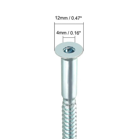 Heavy Duty 7X85Mm Flat Head Hex Socket Confirmat Wood Screws Zinc Plated Rock Solid Furniture Connectors For Blast Tight DIY Assembly Hella Strong Knockout Joint Strength 20 Piece Pack