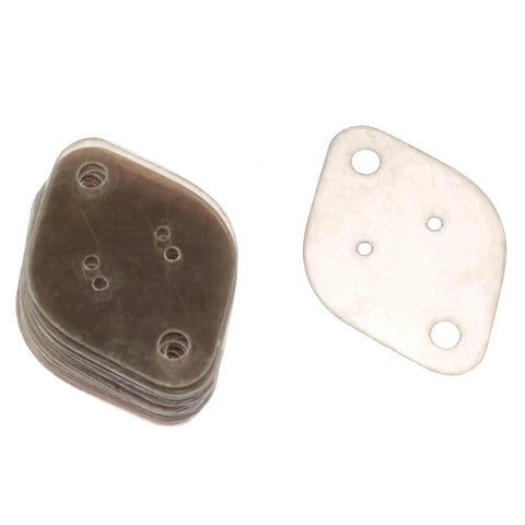 Stack of Natural Mica Thermal Conductive Sheet Pads TO3M, transparent brown, showing holes for easy fit, used for TV power capacitors.