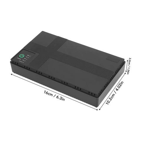 Heavy Duty Ups Battery Backup At 20000Mah Capacity With Smart Safety Shield, black uninterruptible power supply, dimensions 16x10.2x3.2cm.