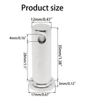 Diagram of 304 Stainless Steel Single Hole Clevis Pins Flat Head Beefy Heavy Duty M12x35mm, showing dimensions in metric and inches.