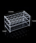 Clear Acrylic Test Tube Rack With 18 Holes And 3 Layer Design Holds 10Ml And 15Ml Tubes Durable Lab Stand Side View