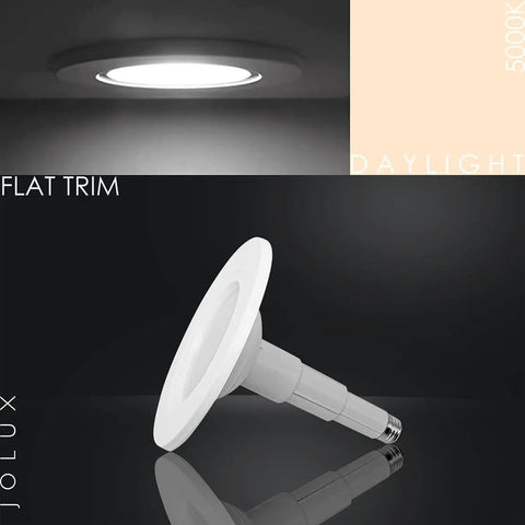 5 Or 6 Inch LED Recessed Retrofit Downlights Kit Dimmable 12W To 60W Equivalent 5000K Daylight 800 Lumens ETL Damp Rated E26 Base Flat Trim