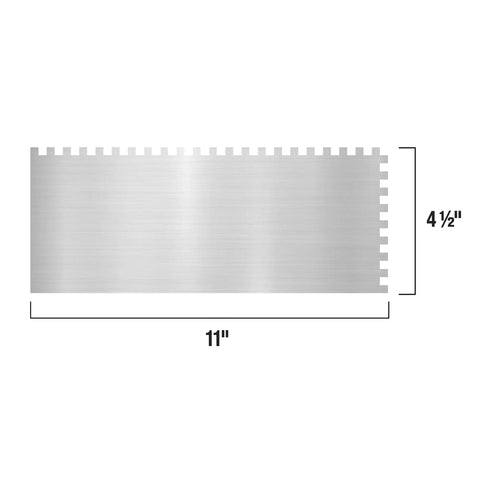 Comfort Grip Stainless Steel Tile Trowel Square Notch 1/4 Inch By 1/4 Inch By 1/4 Inch Pro Grade 11 Inch blade dimensions