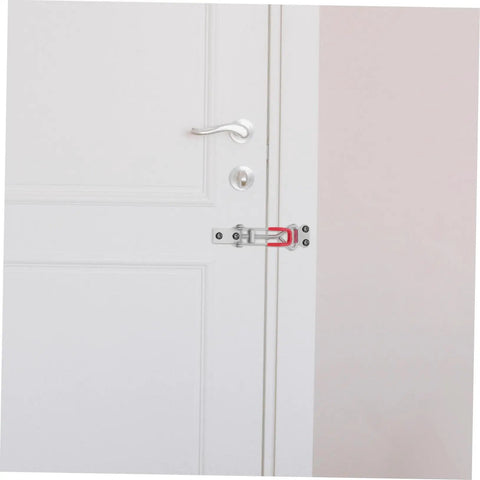 4 Pack Adjustable Metal Toggle Latch Clamps For Cabinets, Doors, Boxes And Toolboxes Up To 360 Lbs Capacity, Easy Install Pull Hasp Lock With Galvanized Iron, Plated Joints, Heavy Duty Security Latch Hardware mounted on white door