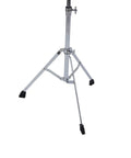 Heavy Duty Adjustable Drum Cymbal Stand with Foldable Iron Base, tripod legs, and rubber feet for stability during performances.