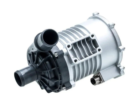 Electric Water Pump For EV Cooling Systems 9V To 32V in silver with multiple inlet and outlet ports for coolant circulation.