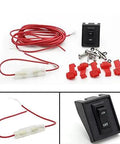 Amber 24 LED Smoke Cab Roof Marker Lights Kit with Wire Harness for 1500 2500 3500 4500 5500 Series Pickup Trucks 2003 2018 Five Pack shown with wiring, connectors, and switch