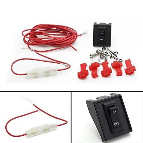 Amber 24 LED Smoke Cab Roof Marker Lights Kit with Wire Harness for 1500 2500 3500 4500 5500 Series Pickup Trucks 2003 2018 Five Pack shown with wiring, connectors, and switch