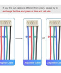 Wiring diagram showing adjustments for Nema 17 Stepper Motor Five Pack For 3D Printers And CNC Machines, cable wire colors.