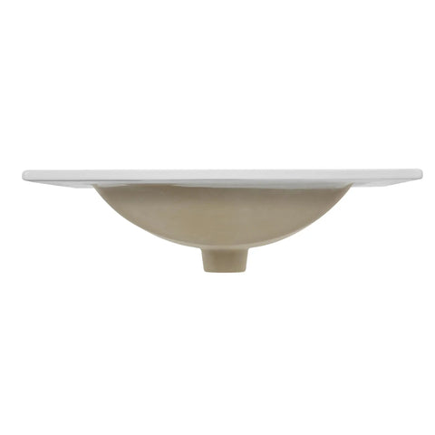 Top Tier 24 Inch Bathroom Sink Top Crafted From Heavy Duty White Ceramic With A No Fuss Three Hole Design Ideal For Fast Vanity Fixes And That Slick Modern Look Everyone Loves side view