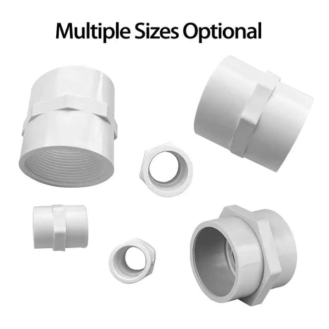 One And One Quarter Inch PVC Pipe Fitting Adapter Union Coupling Schedule Forty Slip Socket To NPT Female Thread Pack Of Five