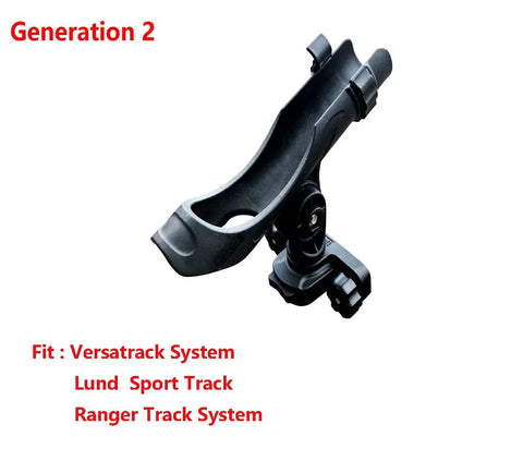 90 Degree Boat Track System Rod Holder For Versatrack Lund Sport Track Ranger Lowe Gunnel Mount No Fuss Install And Move 360 Degree Rotating Base UV Stabilized Fiberglass Reinforced Polymer Quick Adjustment For Fishing Rods, black track mount