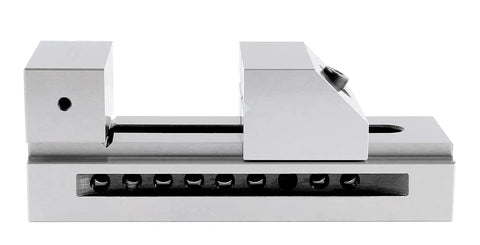 3 Inch Precision Screwless Vise Hardened Jaw With Ultra Accurate 0.0002 Inch Tolerance, Heavy Duty Clamp for Milling and Machining, Wide 0 to 3.94 Inch Jaw Opening, Built Tough for Long Lasting Precision, side view
