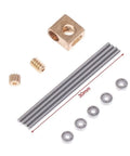 Compact Brass Worm Gearbox 90 Degree Right Angle Drive 12 To 1 Reduction 0.2 Module parts including brass square, metal rods, and gears.