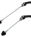 All-In-One Quick Release Bike Axle Kit For Front And Rear Hubs - 145mm Front And 185mm Rear, Pair, Black steel skewers
