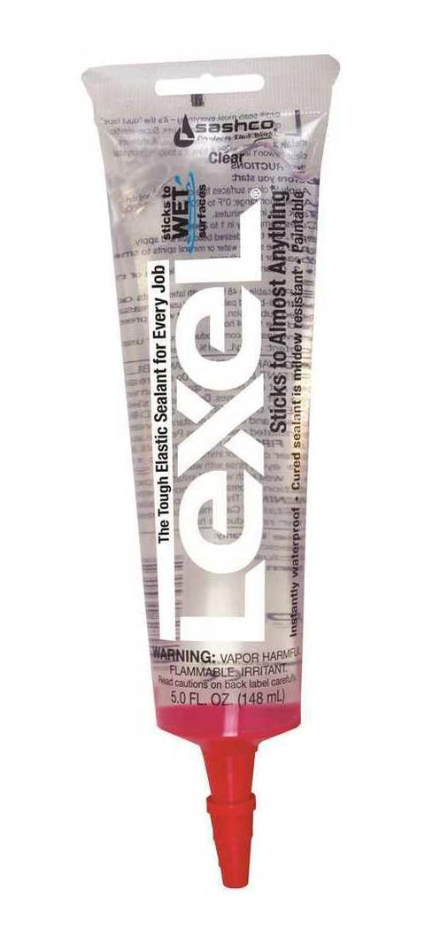 Lexel Clear Sealant 5-Ounce Co-Polymer Rubber Adhesive Caulk That Paints No Mess Scrubbable And Durable Sticks To Wet Surfaces Ultra Clear