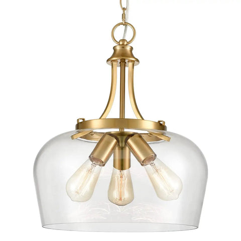 Brushed Nickel Semi Flush Mount Ceiling Light With 3 Clear Glass Cylinders, 13.6 Inch Modern Fixture For Hallway Bedroom Bathroom And Living Room