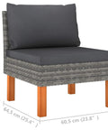 Individual chair from 9 Piece Outdoor Garden Lounge Set With Weather Resistant PE Rattan And Steel Frame Zippered Cushions