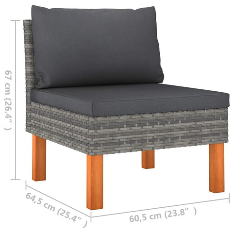 Individual chair from 9 Piece Outdoor Garden Lounge Set With Weather Resistant PE Rattan And Steel Frame Zippered Cushions