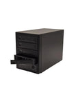 Rock Solid USB C External Storage 4 Bay Sata Hdd Ssd Enclosure with one bay open for easy access and backup.