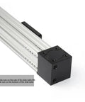 High Precision Linear Guide Actuator Kit With 57 Stepper Motor And Synchronous Belt Drive For CNC Machines Smooth Module Position Slide Table Built For Industrial Production aluminum linear slide table with black motor housing, M4/M6 mounting nuts