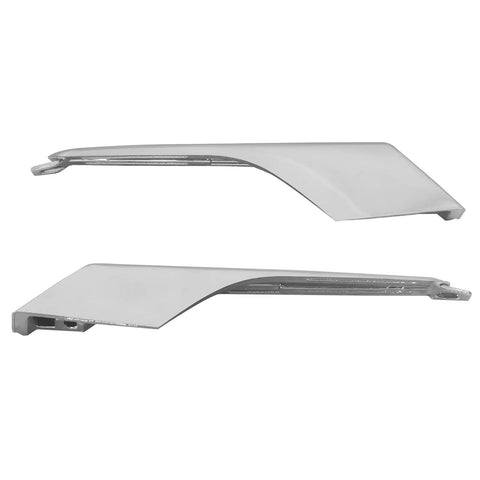 Premium One Pair Front Bumper Lower Fog Light Chrome Trim Strips For Tesla Model X 2016 To 2021 shiny chrome trims viewed from the side.