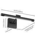 Hardwired Dimmable LED Picture Light For Paintings 16.53 Inch Wall Mount Portrait Lighting With Matte Black Metal Body