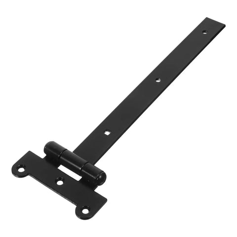 Heavy Duty T Strap Hinge Black Silent Bearing Cabinet Hardware Classic T Shape, showing black metal hinge with smooth pivot.