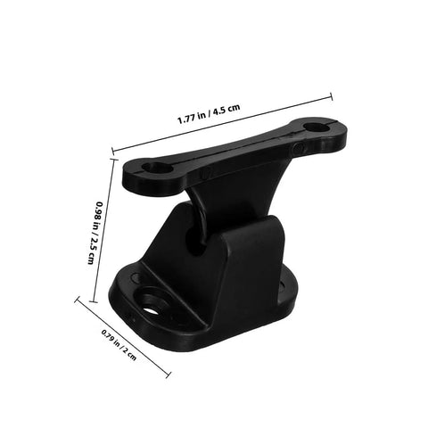 Upgraded Sturdy Nylon T-Shaped Camper Door Latch Replacement Set With Easy Install Holder For Rv Trailer Motorhome And Caravan Accessories Black, showing latch holder size and design.
