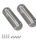Stainless Steel Pull Push Door Handle 8 Inch D Style Plate Handle 2 Pack Beefy Heavy Duty Fire Door Access Back Plate Mounted Rust Resistant Sleek Modern Finish, 2 handles with screws