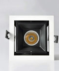 WKNHHL Recessed Lighting Housing Trim Kits Square Aluminum Ceiling Recessed Lighting Clothing Grille Embedded Panel Downlight Lamp Commercial Museum Exhibition Stage,White,Warm,Warm Light(3000k), top view