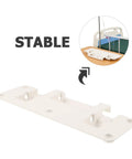 Adjustable Bed Rail Brackets For Home Beds, white aluminum drop-down support frame with installation view, secure sleep hardware