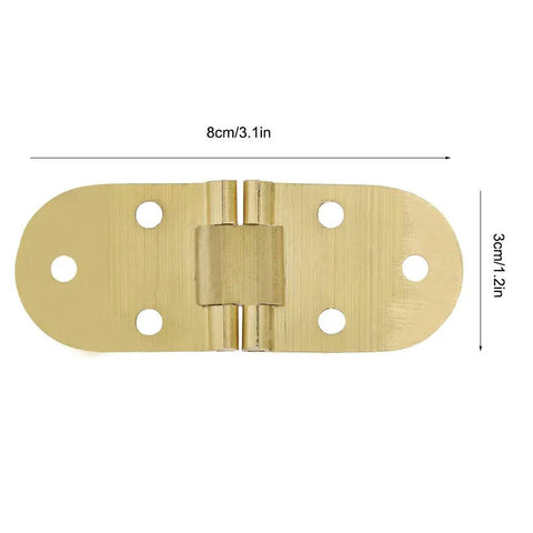 Two Pack Dope 180 Degree Copper Hinge With Polished Gold Finish No Mortise Flip Top Soft Close Cabinet Hinge 80x30mm