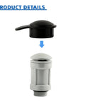 Air Jet Valve And Cap Replacement For Above Ground Pool Inlet OEM Part 12363 12373 with black cap and white valve shown