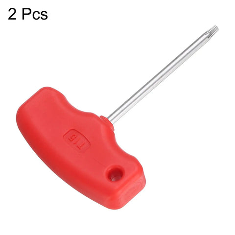 Torx Screwdriver Set T15 CR V Steel T Handle Star Key Wrench For CNC Lathe Tool Holder shown with a red ergonomic grip