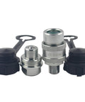 high-pressure hydraulic quick coupler male and female set with dust caps for industrial use