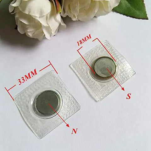 Totally Invisible Hidden Magnetic Snap Buttons 10 Sets 18 mm Three Quarter Inch Pvc Covered Round Sew On Fasteners For Handbag Purse Closure Straight Up Easy To Install And Hella Secure showing size dimensions.